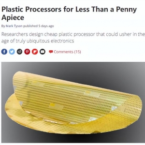 成本不到1毛钱！研究人员搞出新型处理器：用塑料打造