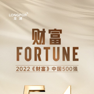 龙湖集团连续13年上榜《财富》中国500强，排名第54位