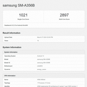 即将发布！三星Galaxy A35 5G手机现身Geekbench平台