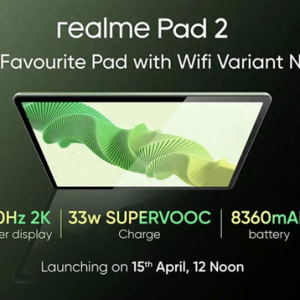 realme Pad 2平板电脑Wi-Fi版海外推出：2K屏、Helio G99
